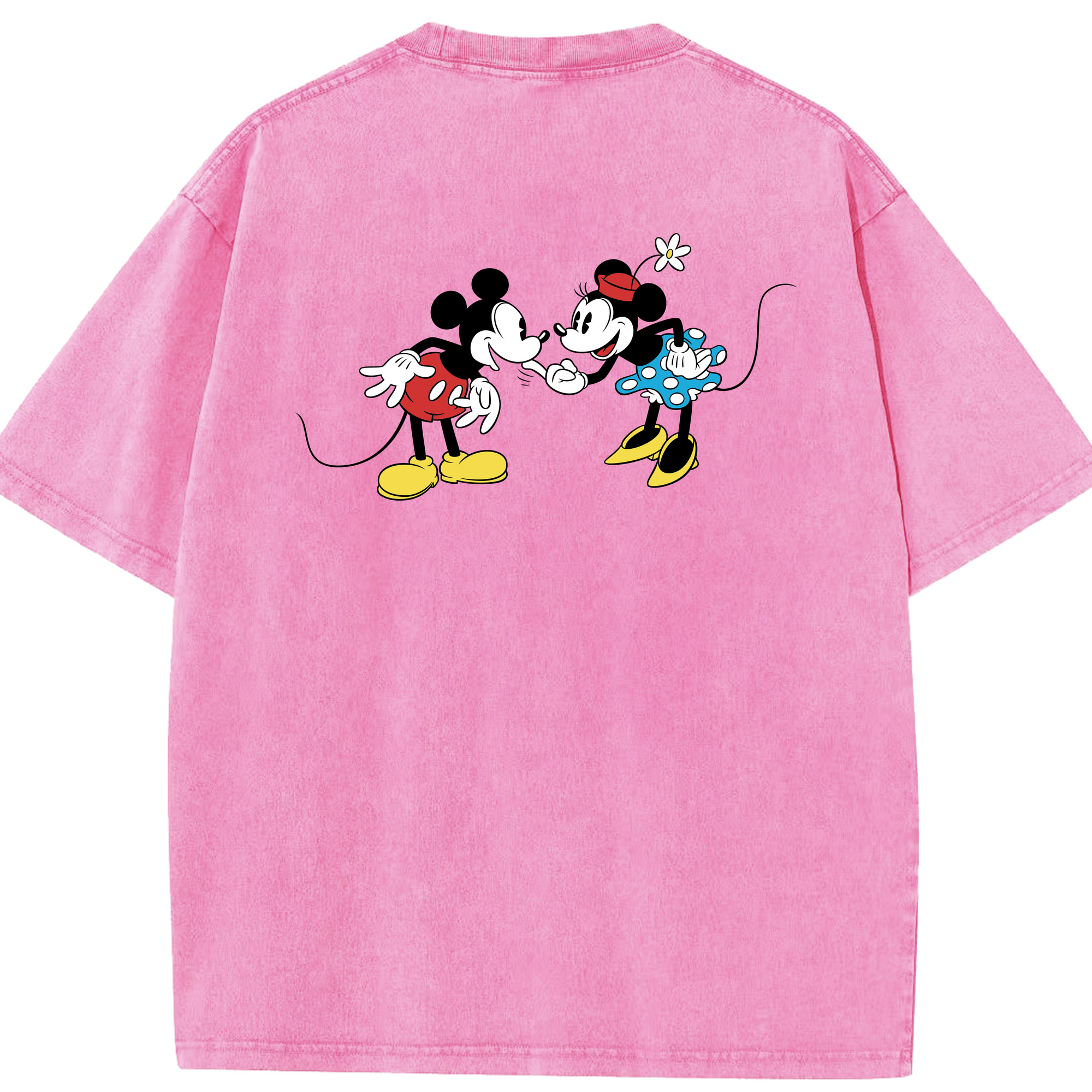 （画像用） ミッキーマウス Mickey Mouse 綿100% ヴィンテージ風 半袖Tシャツ（背面プリント）